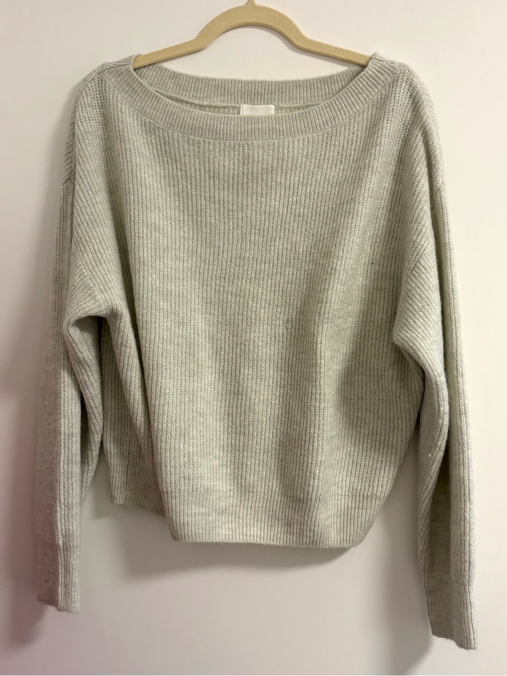 NWT H&M Soft Knit Boatneck Sweater in Light Gray